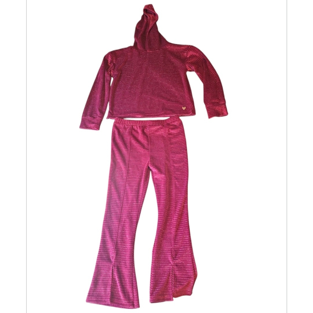 Vince Camuto Girls Pink Hooded Sweatshirt & Joggers Set